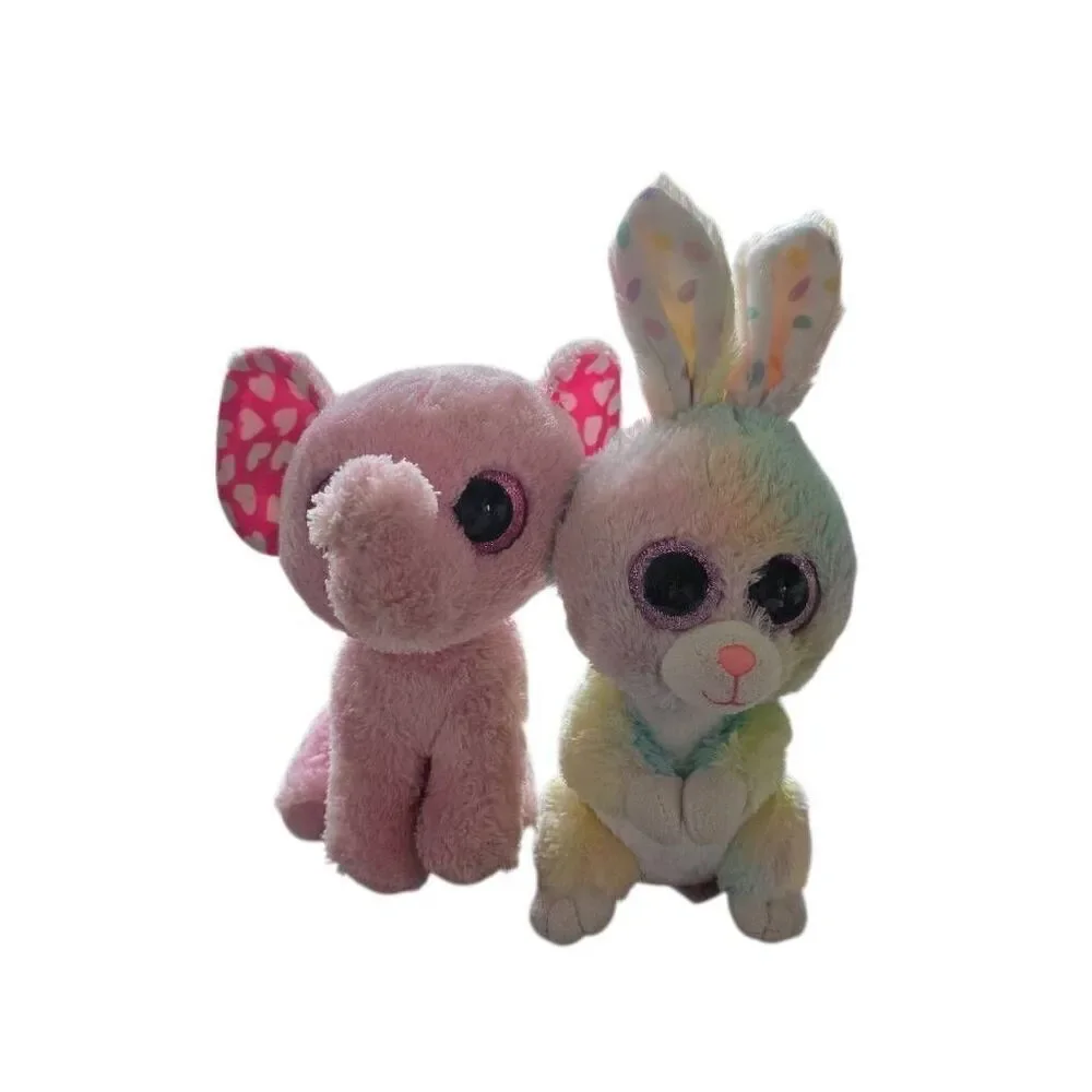 Ty beanie boos bubby and pink sugar elephant silk collection bundle